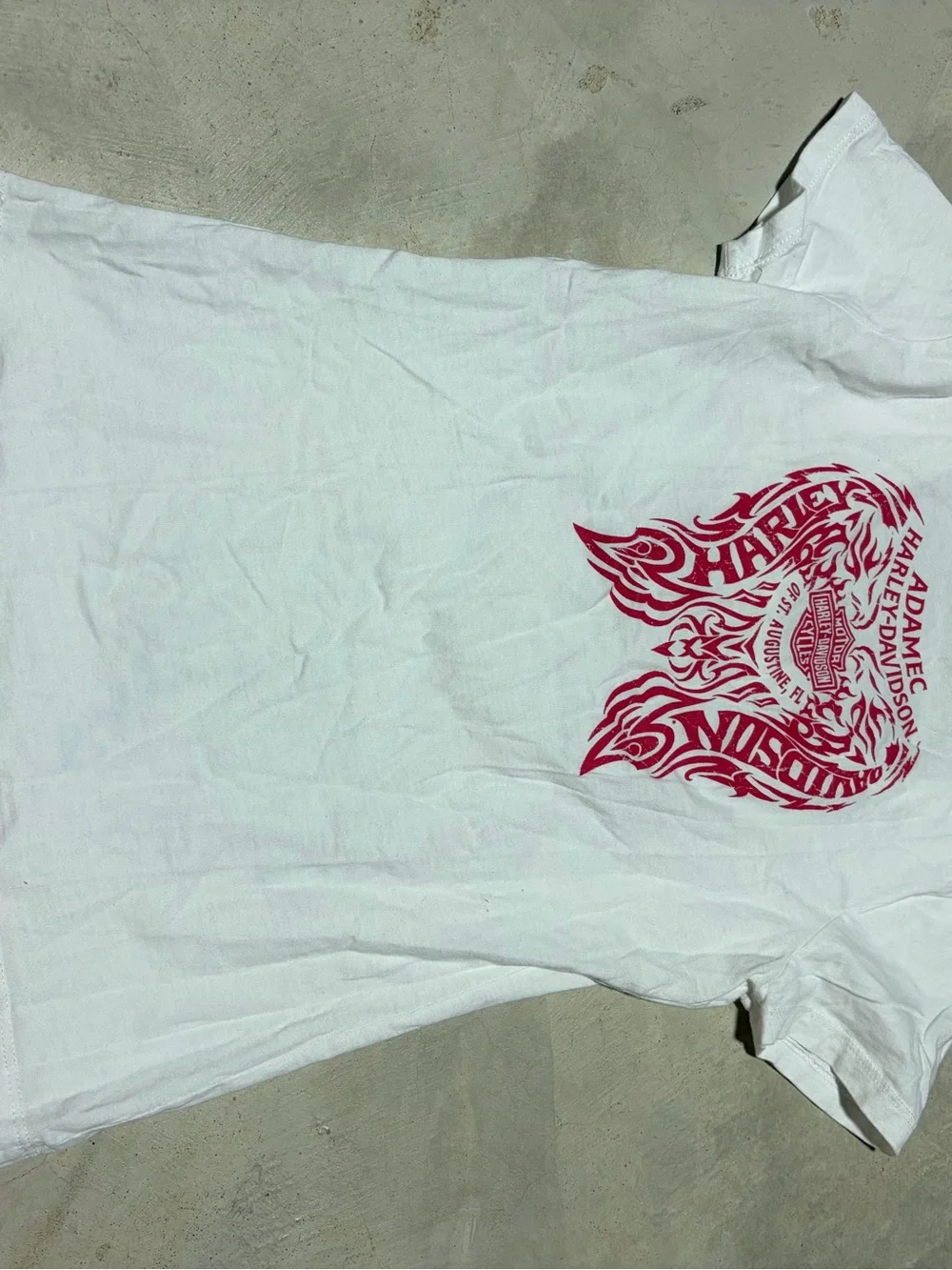 Harley Davidson White Graphic V-Neck Tee ride to Live XS Florida